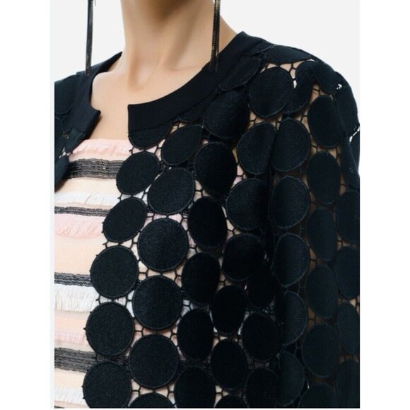 Anthropologie Iren Klairie Black Lace Jacket Top 36 US 4 Cut Out Circles NWT - Picture 2 of 13